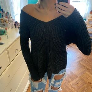 black side zipper chunky sweater